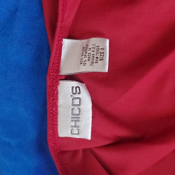 Chico's sz 2 (L/12) sleeveless red top - Picture 6 of 10